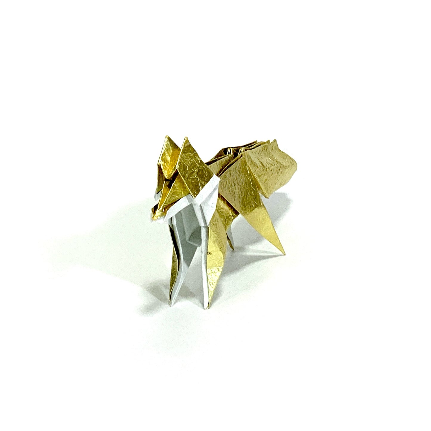 14k Crinkle Origami Fox