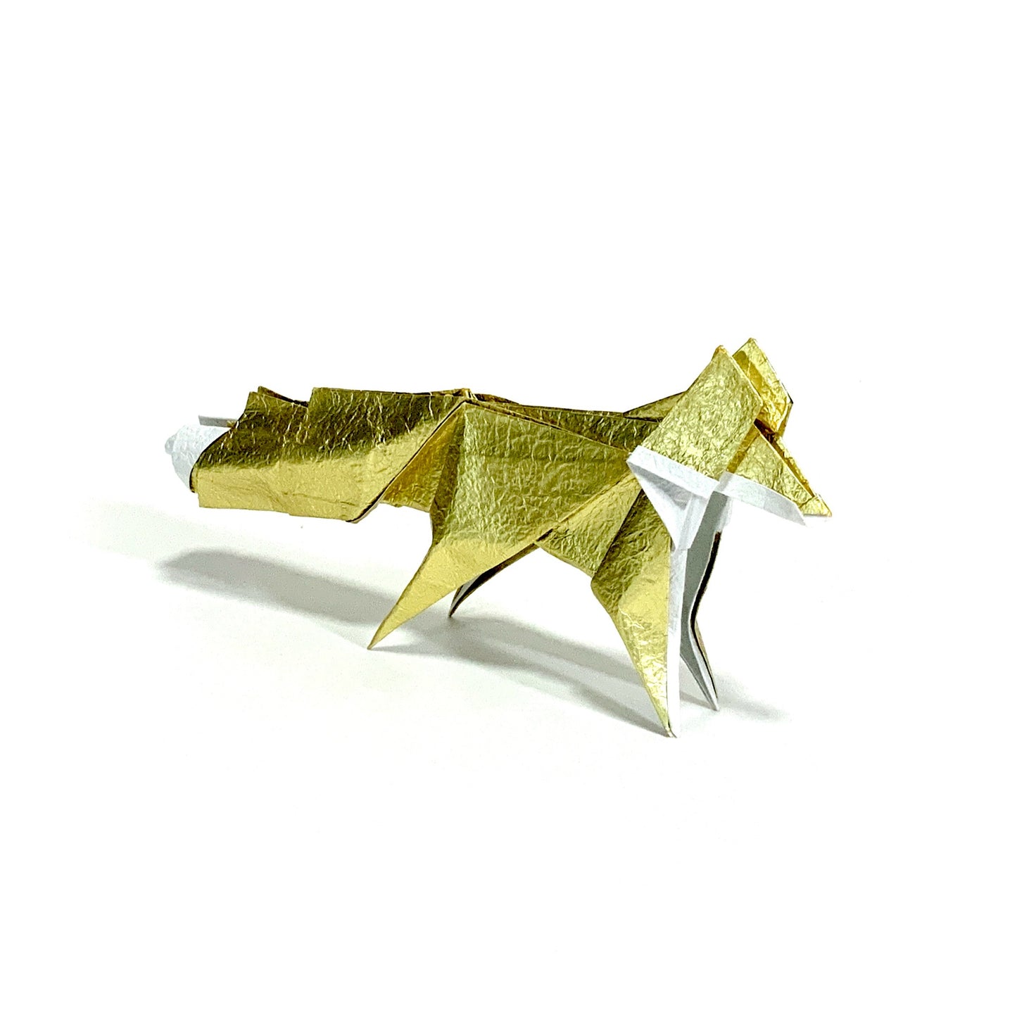 14k Crinkle Origami Fox