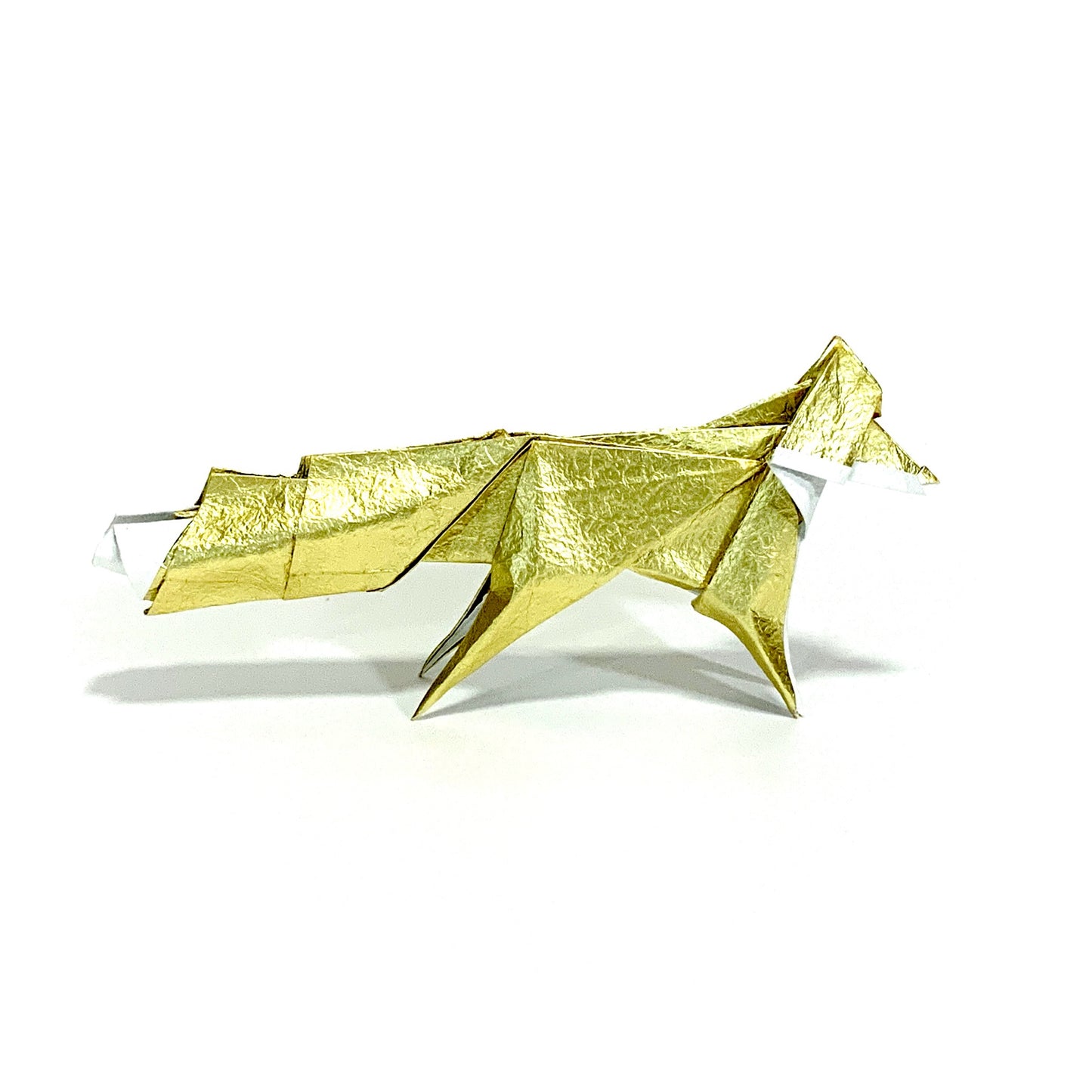 14k Crinkle Origami Fox