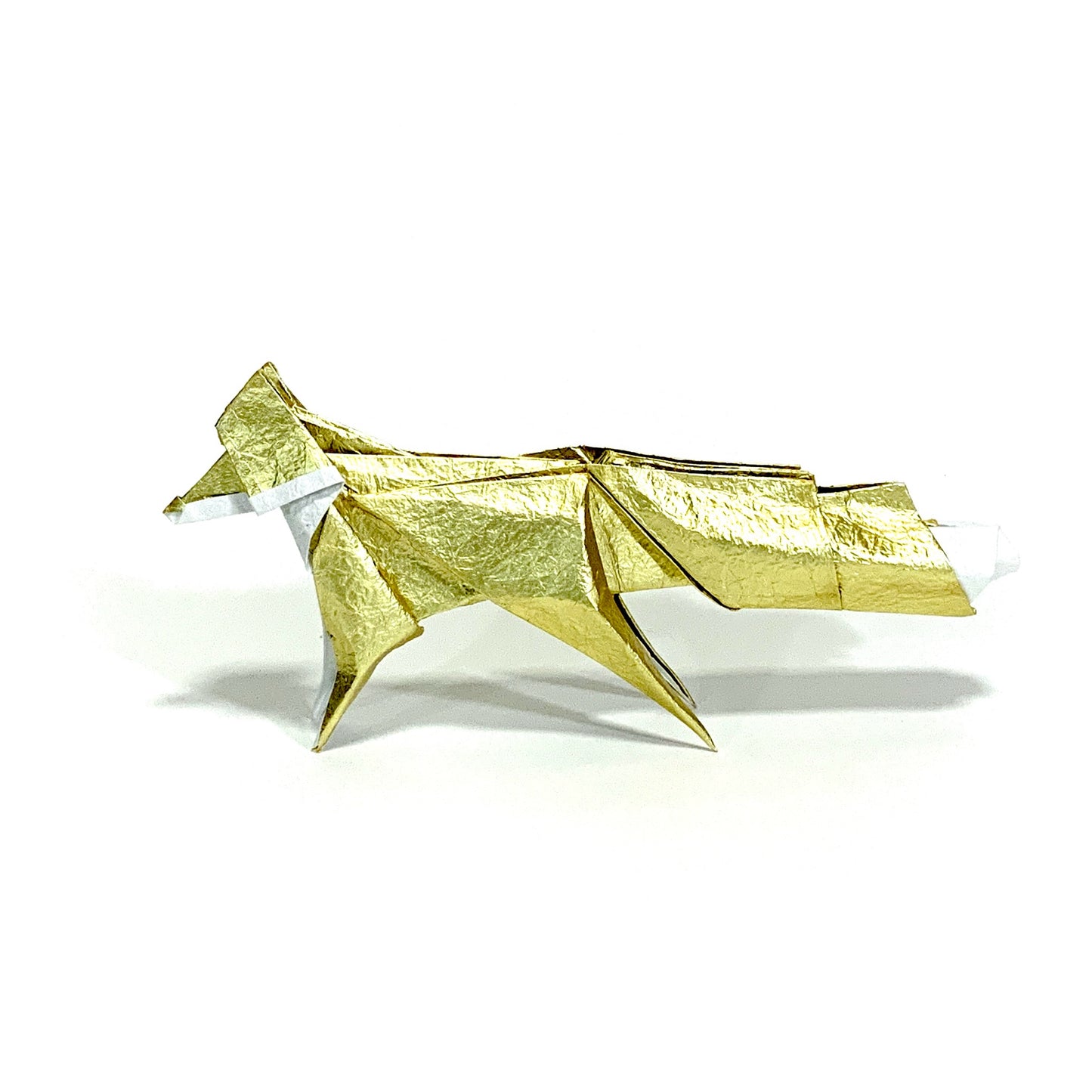 14k Crinkle Origami Fox