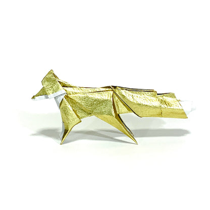 14k Crinkle Origami Fox