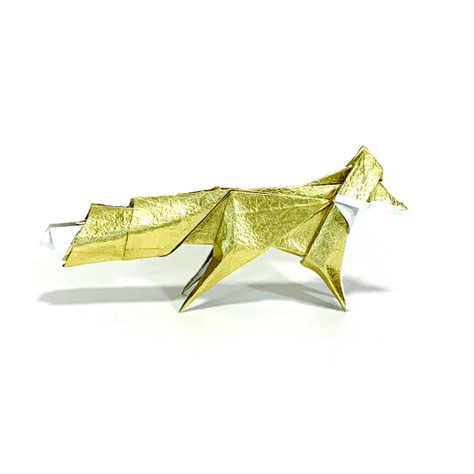 14k Crinkle Origami Fox
