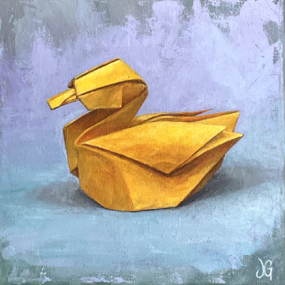 Painting of an Origami Rubber Duck